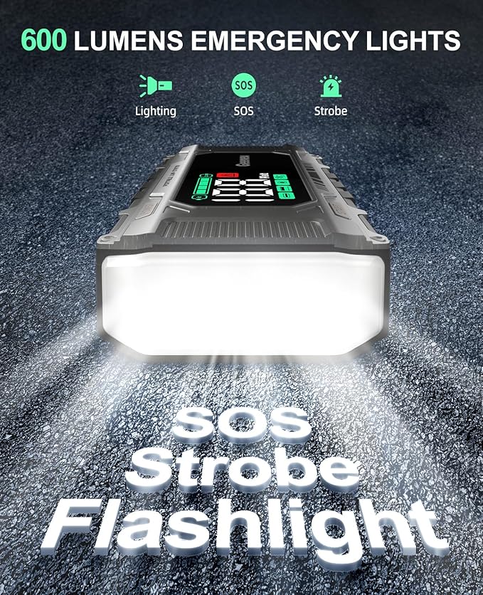 Car Battery Charger Jump Starter, 8000A Portable Jumper Starter with PD 65W Quick Charger, Jump Box 12V Battery Booster