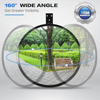 12” Acrylic Convex Mirror Convex Security Corner Mirrors, Adjustable Fixing Bracket with Wide Angle, Indoor Outdoor Curved Safety Mirror for Room Driveway Parking Garage Office