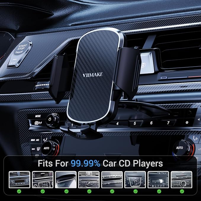 Car Phone Mount,Universal Clamp CD Slot Car Phone Holder Cradle for iPhone,Samsung and 4-6.8 inch Smartphones