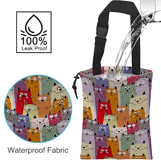Car Trash Bag Cute kitten Cats Car Garbage Bag Hanging Car Trash Can for Back Seat with Drawstring
