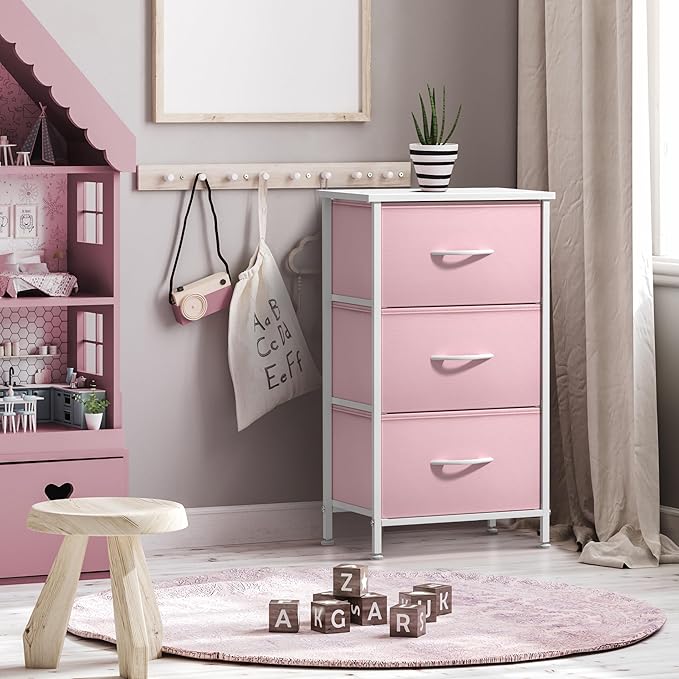 Sorbus Nightstand with 3 Drawers - Bedside Furniture & Accent End Table Chest for Home, Bedroom Accessories, Office, College 