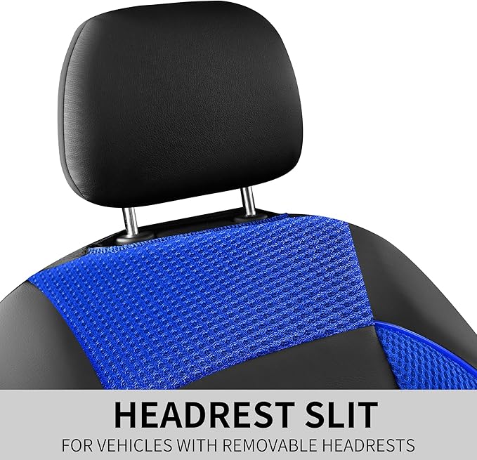 3D Foam Leather Car Seat Covers Two Front Seats only, Air Cool Mesh Thick Seat Covers, All Weather Car Seat Cover Comfort & P
