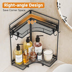VITVITI 2-Tier Corner Bathroom Counter Organizer, Bathroom Countertop Organizer Storage for Sink, Metal Mesh Makeup Organizer