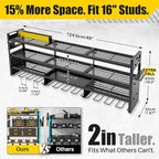 Power Tool Organizer Wall Mount | 8-Outlet TR Charging Station | Garage Storage Rack with Cordless Drill Holder | Heavy Duty 