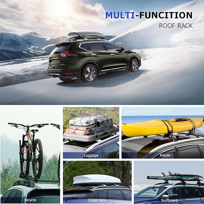 300LBS Full Aluminum Roof Rack Cross Bars for 2014-2020 Rogue, Aluminum Anti-Corrosion CrossBars Cargo Carrier for Rooftop Bag Luggage Kayak Bicycles Canoe