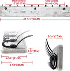 Dseap Coat Rack Wall - Heavy-Duty 38-1/4" Long, with Reinforced 10 Custom Tri-Hooks, Solid Wood Wall Hanger for Coats Hat Jac