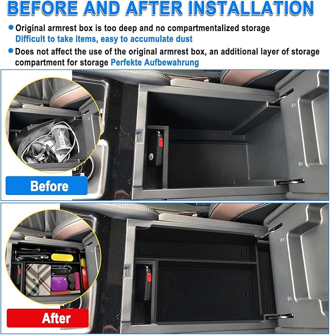SHAOHAO for 2025 2026 Nissan Pathfinder Center Console Organizer Tray 2022 2023 2024 2025 2026 Pathfinder S/SV/SL/Rock Creek/Platinum Armrest Storage Box Pathfinder 2025 2026 Accessories Organizer