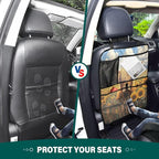 Highland Cow Sunflower Field 2 Pack Multifunctional Car Seat Back Organizer, Backseat Kick Protectors Vehicle Storage Bag with Tablet Holder