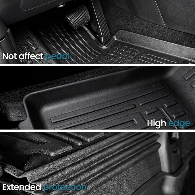 Floor Mats for 2024 2025 2026 Hyundai Santa Fe Car Mat Accessories(Fit Hybrid and Gas), All Weather TPE Cargo Mat Trunk Mat with Backrest Mats(Floor Mats+2-in-1 Cargo Mat)