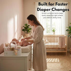 PeraBella Baby Diaper Caddy Organizer, Baby Basket Shower Gift Caddy, Portable Felt Changing Table Basket, Nursery Storage Bi
