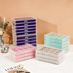 ProCase Earring Holder Organizer Jewelry Box with 10 Drawers, Acrylic Clear Earring Case with Adjustable Velvet Trays for Wom