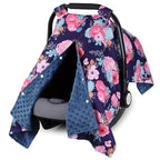Rquite Car Seat Cover Baby, Carseat Covers Baby for Girl Boy, Warm Minky Infant Car Seat Cover Winter, Peekaboo Opening Car S