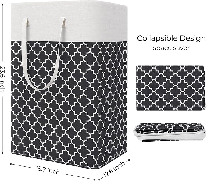 StorageRight Laundry Basket Hamper Large Collapsible Laundry Hamper with Easy Carry Handles，Freestanding Clothes Hampers for 