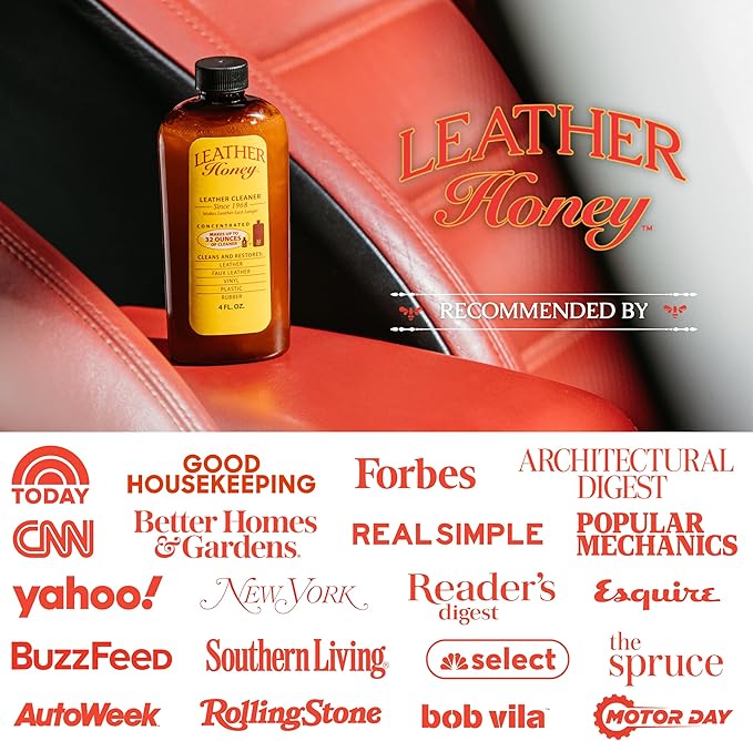 Leather Honey Leather Cleaner: Non-Toxic Leather Care Made in the USA Since 1968. Deep Cleans Leather, Faux & Vinyl - Couches