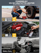 GSPSCN 6X Faster Inflation Tire Inflator Heavy Duty Double Cylinders with Portable Bag- Car Accessories，Metal 12V Air Compressor Pump 150PSI with Adapter for Car, Truck, SUV Tires, Dinghy, Air Bed