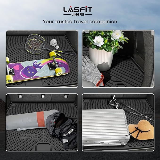 LASFIT Trunk Mat for Acura RDX 2019-2026, All Weather TPE Cargo Mats Custom Fit 2025 RDX Cargo Liner & Rear Trunk Liner, Black, Easy to Clean