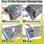 HIBAG Vacuum Storage Bags with Electric Pump, Vacuum Seal Bags for Clothing, Pillows, Blanket Bedding Comforters, 10 pack Lar