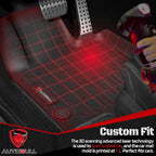 Floor Mats Compatible with Volkswagen VW Tiguan 2018-2024, All Weather TPE Floor Liners, Custom Fit Car mats, 1st & 2nd Row, Black