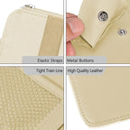 2 Pack Car Visor Organizer for Ford F150 2021-2025, Sun Visor Storage Pouch Premium PU Leather Interior Accessories Pocket Multi-Function Card Holder,Beige