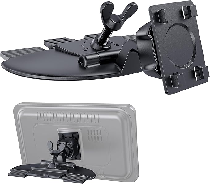 1Zero CD Slot Mount for CarPlay Screen, 360° Rotation Tool-Free Installation CarPlay CD Mount Compatible with 7-11 Inch Portable Car Play Screens & GPS Navigation