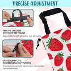 Car Garbage Bag Red Sweet Strawberry Drawstring Car Trash Bag Hanging for Back Seat with Adjustable Buckle Canvas Vehicle Trash Can Easy-to-Install