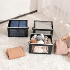 Homsorout Storage Boxes with Lids, Collapsible Storage Bins with Handles, Closet Storage Baskets with Window, Fabric Storage 