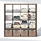 Furinno Cubic Closet Organizers and Storage, 16-Cube Closet Organizer, Open Shelf Closet Storage, Extra Thick Frame for Wardr