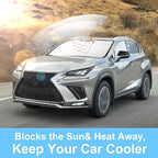 TINGLU Sun Shade for Le xus NX300h/NX300/NX200t 2015-2021 Accessories Windshield Sun Shade Window Shade UV Rays Protection Sun Visor Cover with Steering Wheel Sunshade Storage Bag