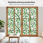 Donox Window Privacy Film, Decorative Frosted Static Cling Window Tint for Privacy, Home Decor Bathroom Door & Car Sticker, Adhesive-Free, Removable, UV Protection(Green Foliage, 17.5 x 157.4 inches