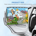 Car Window Shades with 8 Magnets-26.8"x19.7" Car Rear/Side Window Sunshade for Baby Semi-Transparent 2-in-1 Universal Auto Sun Shade for Kid & Pet Protection (2 Pack) Grassland Animal