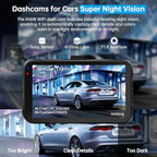 Dash Cam Front and Rear, Dash Camera for Cars WiFi/APP Control Dual Dashcam W/ 64GB Card, 2.5K Dash Cam Front+1080P Rear Car Camera W/Super Night Vision, Loop Recording, G-Sensor, Max Support 256GB