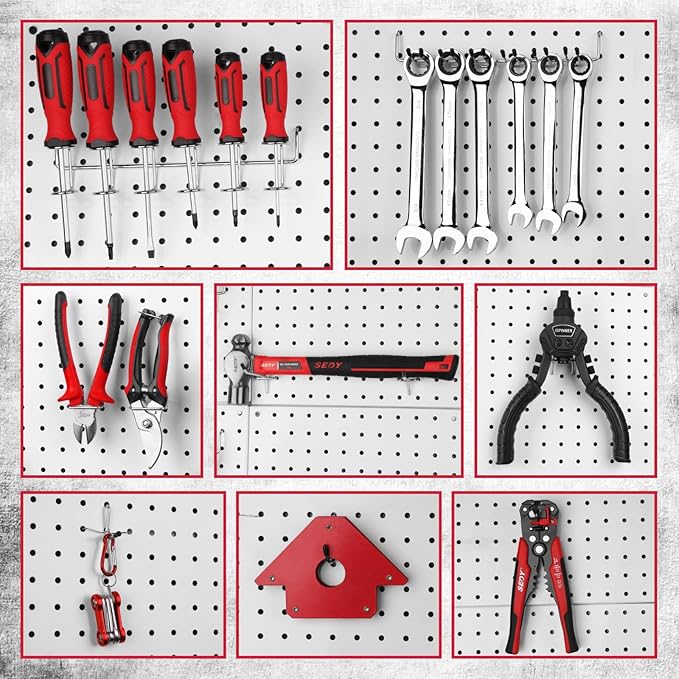 Ultimate 121-Piece Pegboard Hooks Set, Pegboard Accessories with Metal Hooks, Durable Peg Board Organizer Accessories, Pegboa