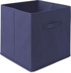 Casafield Set of 6 Collapsible Fabric Cube Storage Bins, Navy Blue - 13" Foldable Cloth Baskets for Shelves, Cubby Organizers