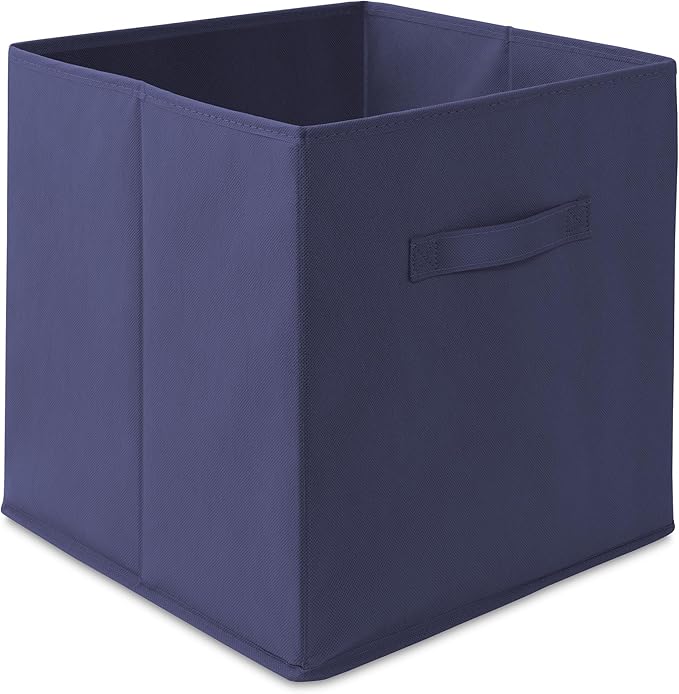 Casafield Set of 6 Collapsible Fabric Cube Storage Bins, Navy Blue - 13" Foldable Cloth Baskets for Shelves, Cubby Organizers