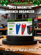 SWANLAKE Magnetic Wrench Organizer Toolbox Holder, 2-Pack SAE (1/4'' to 1-1/16''), Metric (6mm to 27mm) Ratchet Wrench Organi