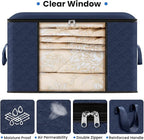 Fab totes Storage Bags,Clothes Blanket Storage Bins Foldable Closet Organizers with Reinforced Handle for Home Dorm Storage a