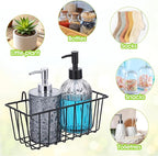 10 PCS Hanging Wire Baskets for Organizing - Hanging Metal Basket Storage with Wall Grid Panel, Rust-Resistant Iron for Kitch