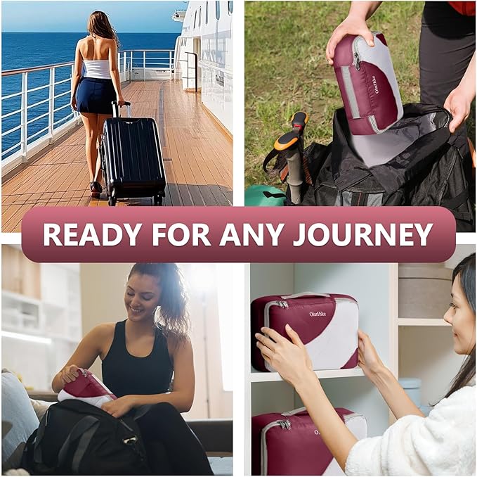 8 Set Packing Cubes for Travel, Gifts for Women Mom,Anti-Tearing Suitcase Organizer for Luggage with Shoe & Hanging Toiletry 