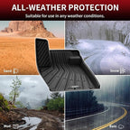 LASFIT Floor Mats & Cargo Mats for Volkswagen ID.4 2021-2026, All Weather TPE Custom Fit Floor Liners for VW ID.4 1st & 2nd Row Car Mats & Trunk Mats, Black