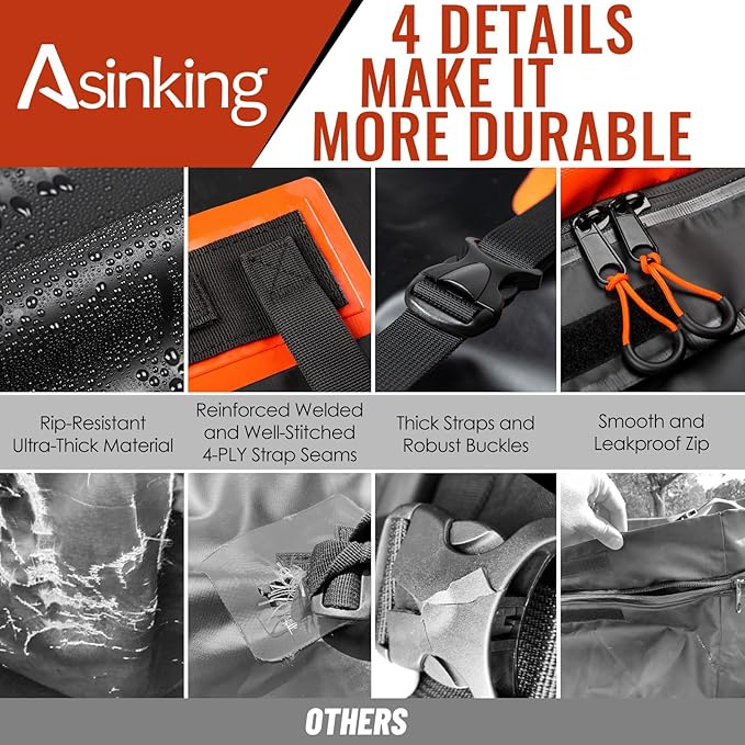 Asinking Car Rooftop Cargo Carrier Bag, 20 Cubic Feet Waterproof Heavy Duty Car Roof Bag for All Vehicle with/Without Racks - Anti-Slip Mat, 6 Door Hooks, Storage Bag, 2 Extra Straps, Luggage Lock