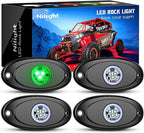 Nilight LED Rock Light Pods Waterproof Under Body Wheel Well Light Exterior Interior Lights for Car Truck Pickups ATV UTV SUV Motorcycle Boat, 4PCS Green