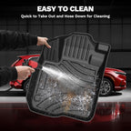 Powerty Floor Mats for Honda CR-V 2023 2024 2025 2026 (Include Hybrid) Accessories All Weather Car Floor Mats, 3D TPE Anti-Slip Liners for Car, 1st & 2nd Row Black