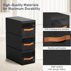 DIMJ Closet Organizers and Storage - Fabric Bins with Drawers for Closet Foldable Clothes Organizers with Clear Window, Stack