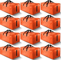 HOMESURE 12 Pack Large Strong Moving Bags with Zippers & Carrying Handles - Water-Resistant - Heavy Duty Storage Tote for Spa