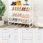 SNTD Shoe Rack - Expandable Shoe Organizer for Closet, Adjustable Metal Shoe Shelf Storage, Stackable Long Shoe Stand Holder 