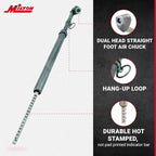 Milton S-976 Dual Head Chuck Tire Pressure Service Gauge, Plated Brass Tube, 12 3/4” 1-160 PSI
