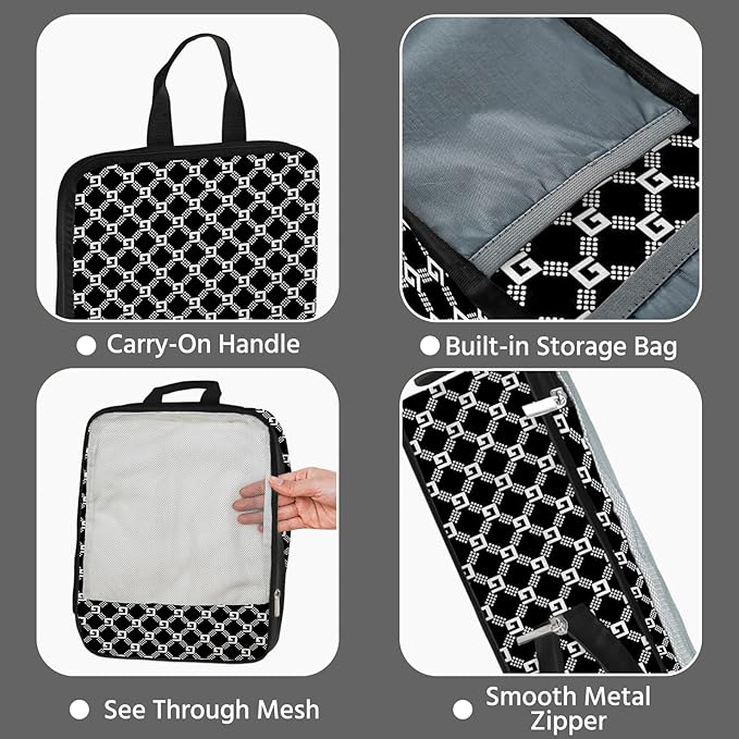 7 Pcs Compression Packing Cubes for Travel, Waterproof Suitcase Luggage Backpack Organizer with Toiletry Bag Travel Essential