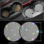 NBTEPEM 30 Pcs Multicolor Bling Car Accessories Set for Women, Steering Wheel Cover Set, Bling Console Cover, Seat Belt Cushion, Shift Knob Cushion, Cup Coaster, Rhinestone Car Hanging Accessories