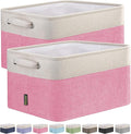 BALEINE 2 Pack Fabric Closet Storage Bins for Shelves, Linen Closet Organizers and Storage, Decorative Baskets for Organizing