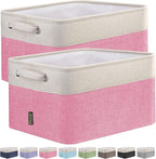 BALEINE 2 Pack Fabric Closet Storage Bins for Shelves, Linen Closet Organizers and Storage, Decorative Baskets for Organizing